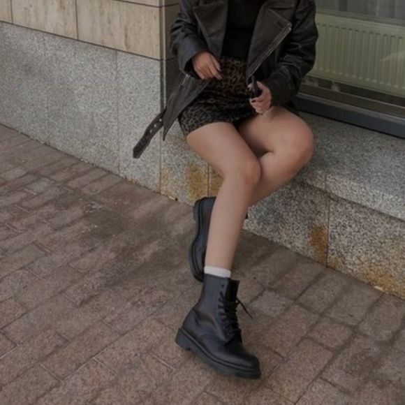 Dr. Martens Shoes - Dr.Martens 1460 Mono smooth Leather Lace Up Boots Black 5